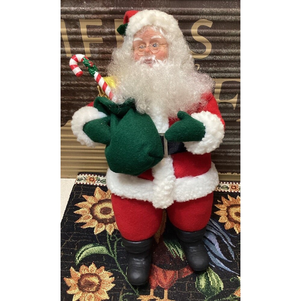 Vintage '94 Holiday Creations Santa Mr Claus 14" Poseable Stuffed Christmas Doll
